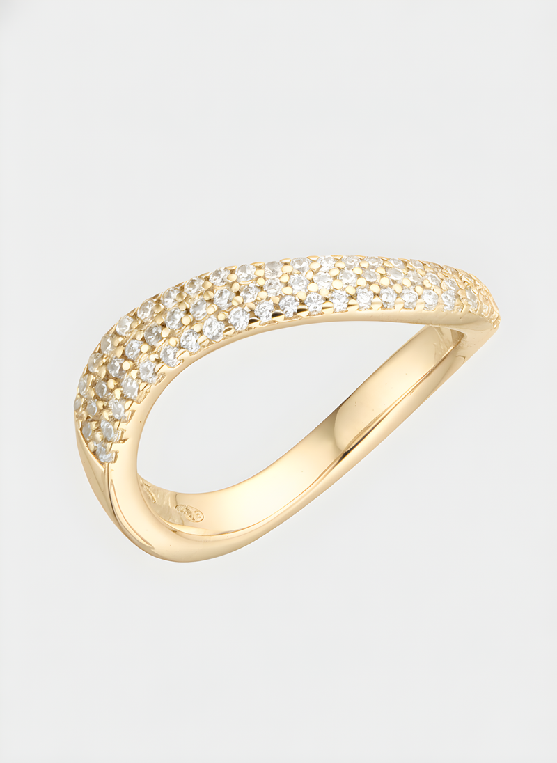Bague Wave pavé Signature - DORÉ