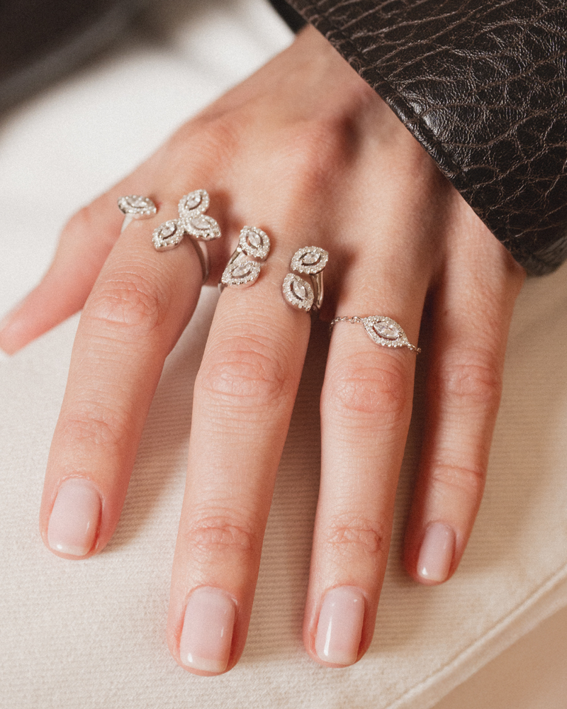 Bague femme Fleur Éternelle en argent 925 doré ornée de zircons