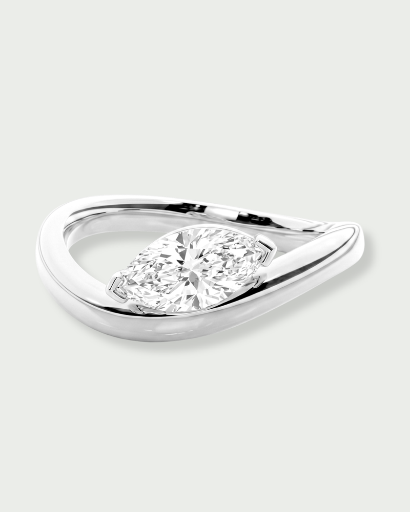 Bague marquise Allure – Co-création Diane Perreau – Argent 925 rhodié &amp; Zirconium