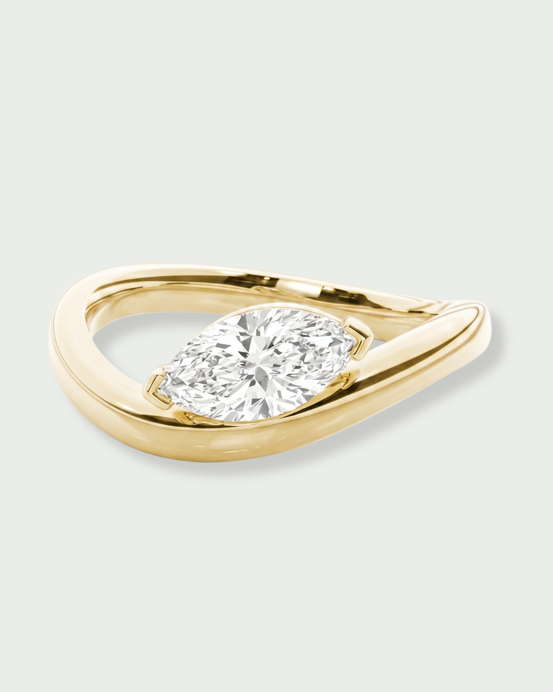 Bague marquise Allure – Co-création Diane Perreau – Argent 925 plaqué or 18 carats &amp; Zirconium