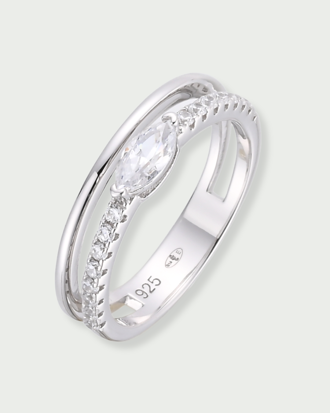 Bague marquise Mini – Co-création Diane Perreau – Argent 925 rhodié &amp; Zirconium