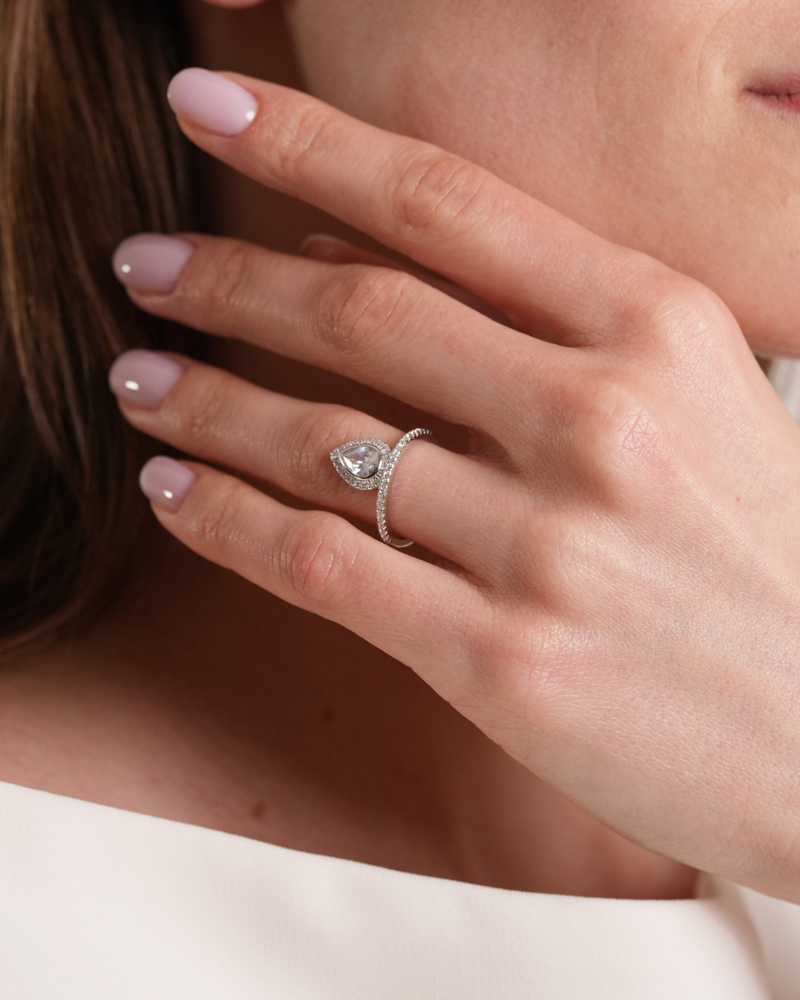 Bague poire Gala - BLANC