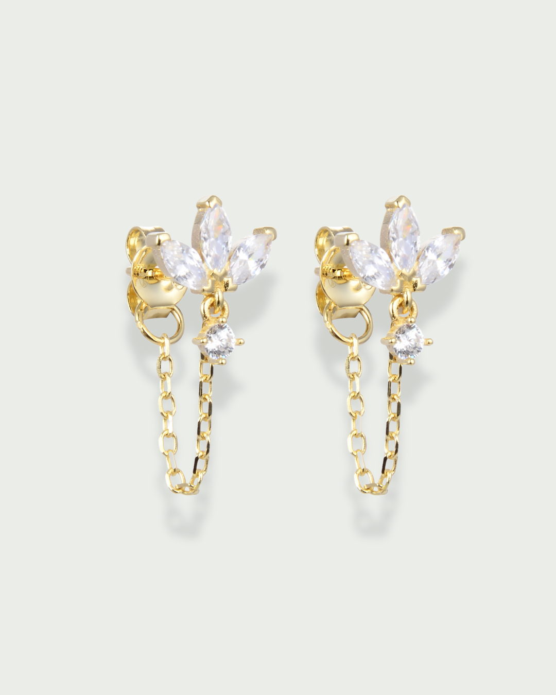Boucles d'oreille 3 Marquises chaine - DORÉ