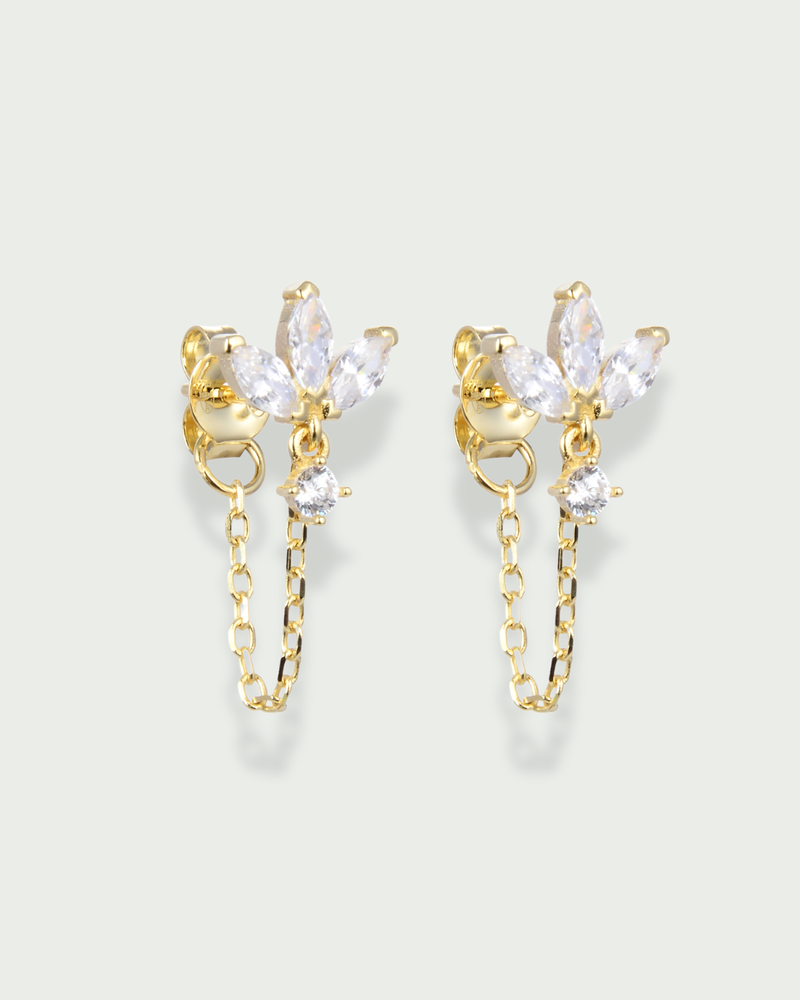 Boucles d'oreille 3 Marquises chaine - DORÉ