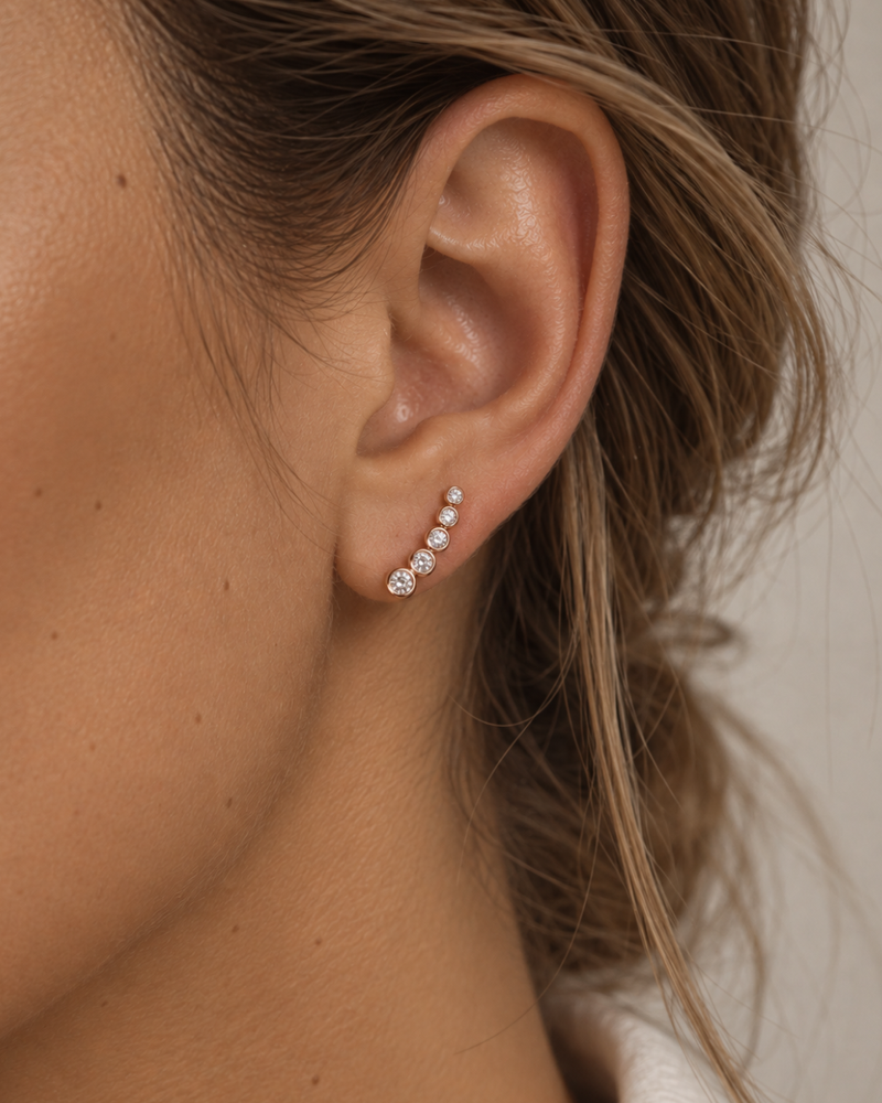 Boucles d'oreille Comète - ROSE