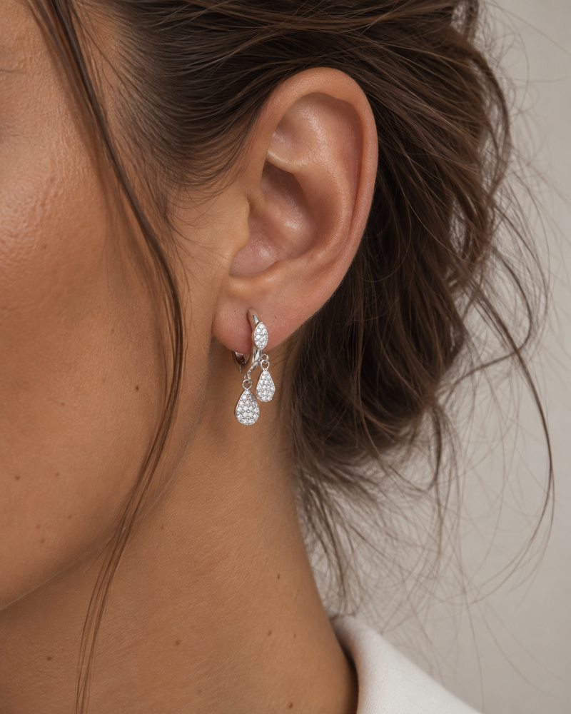Boucles d'oreille Drops - BLANC