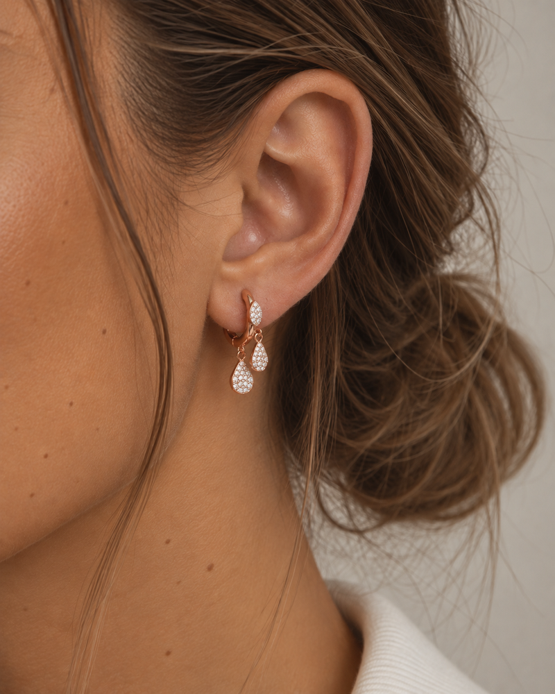 Boucles d'oreille Drops - ROSE