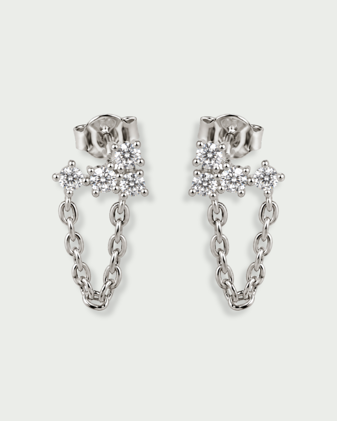 Boucles d'oreille Mini Comète Chaine - BLANC