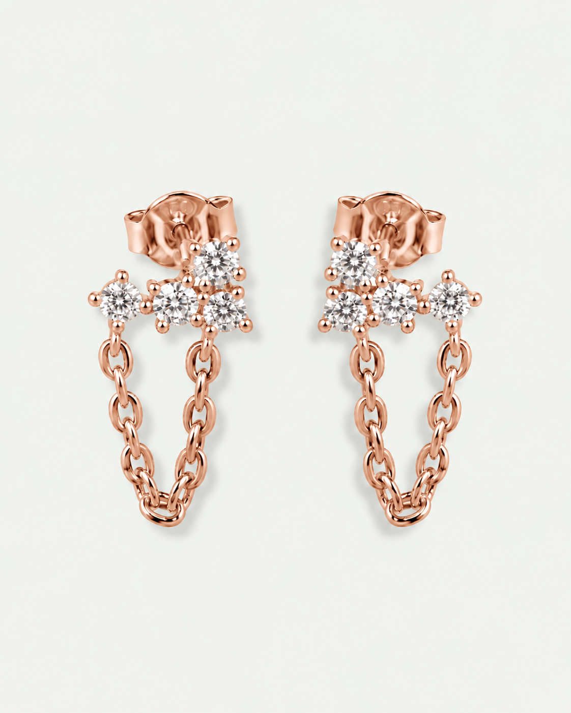 Boucles d'oreille Mini Comète Chaine - ROSE