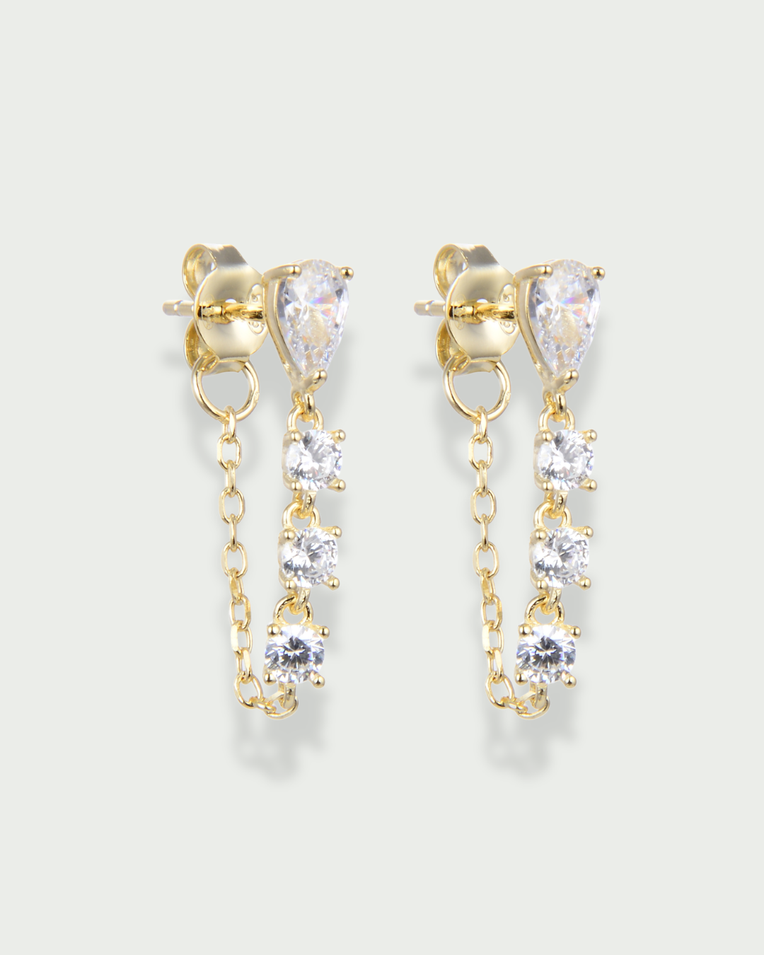 Boucles d'oreille Poire chaine - DORE