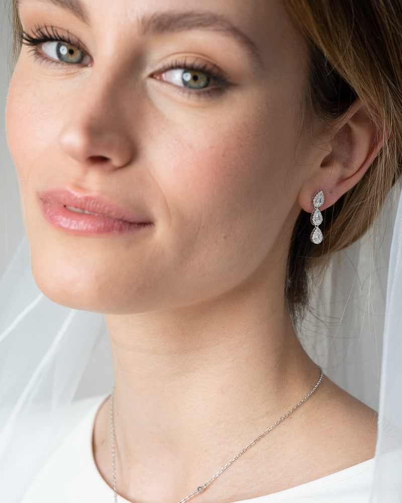 Boucles d'oreilles  3 poires infini Doré - Porté