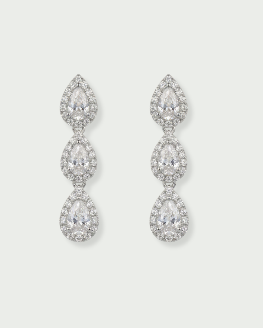 Boucles d'oreilles  3 poires infini blanc 