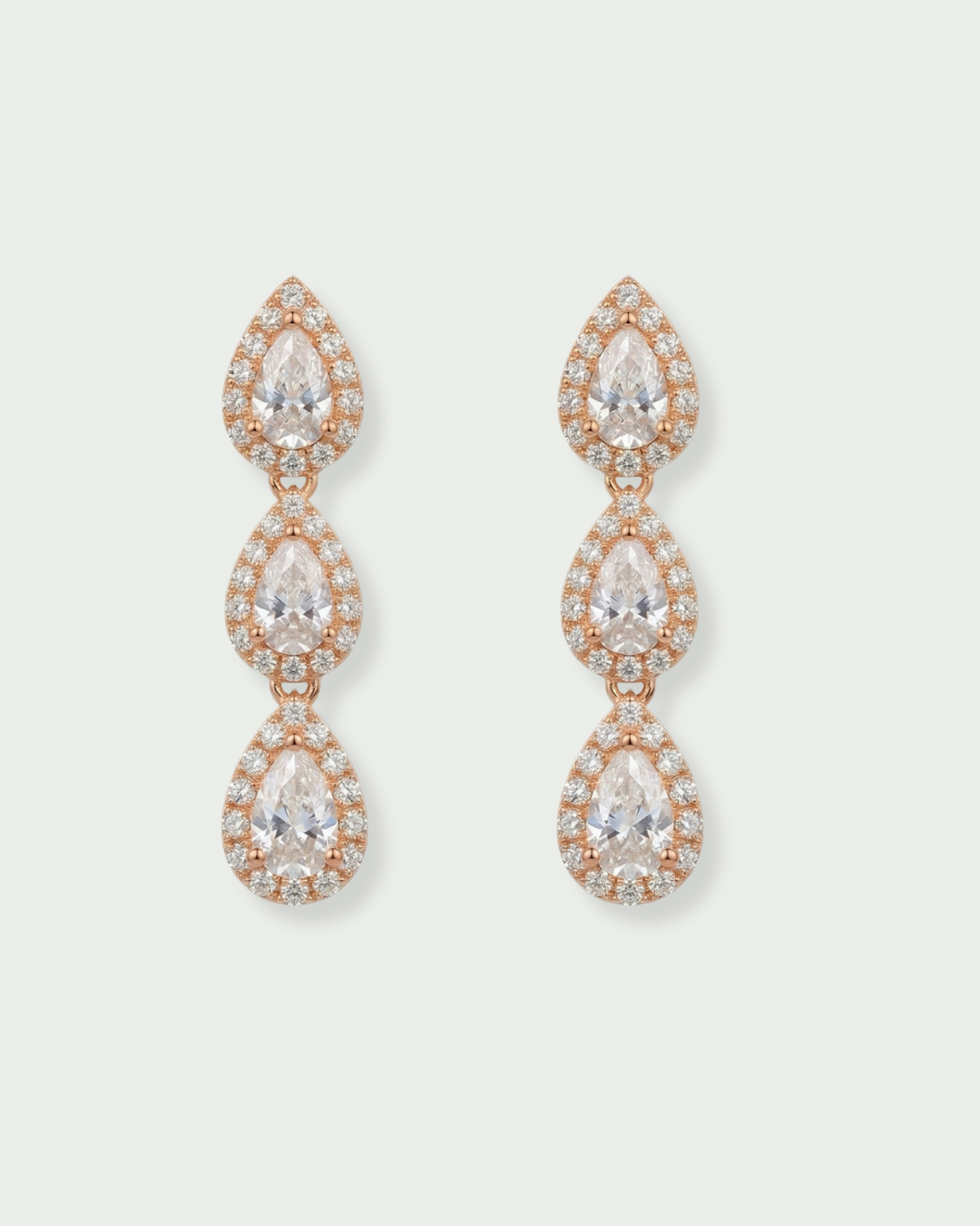 Boucles d'oreilles Rose  3 poires infini 