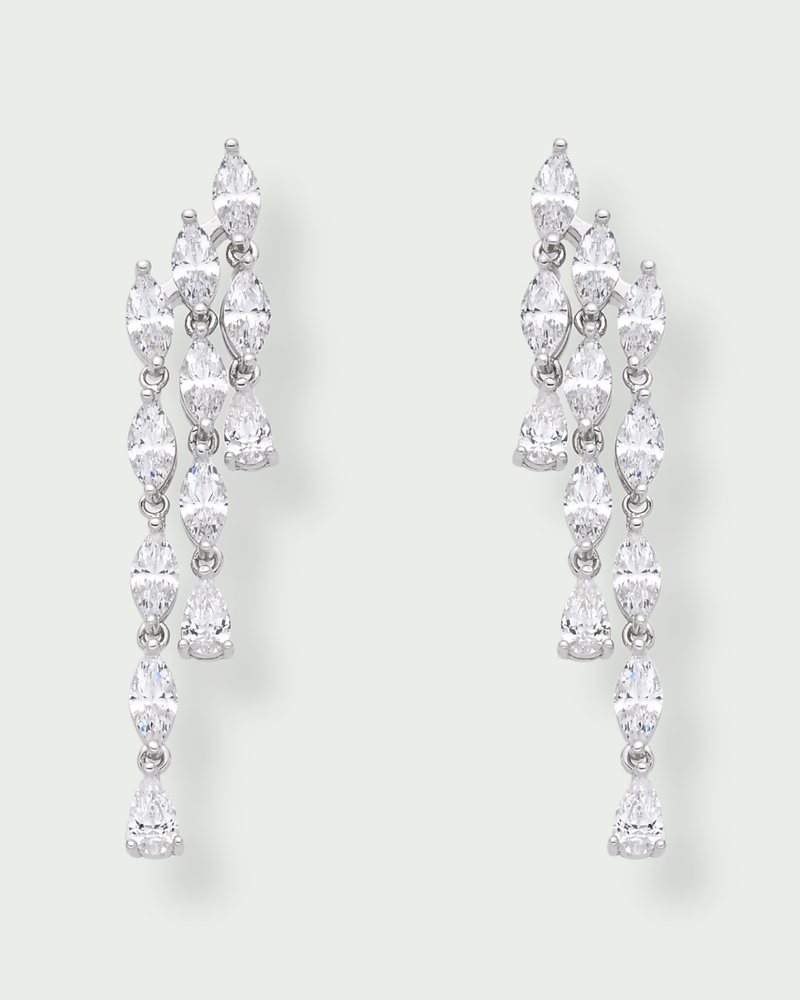 Boucles d’oreilles marquise Allure – Co-création Diane Perreau – Argent 925 rhodié &amp; Zirconium