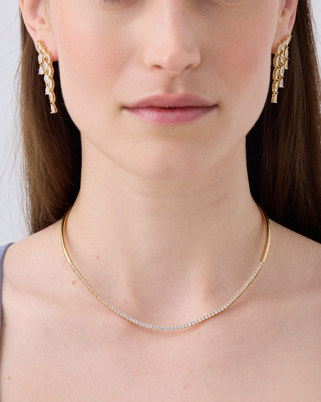 Boucles d’oreilles marquise Allure – Co-création Diane Perreau – Argent 925 doré à l’or 18 carats &amp; Zirconium