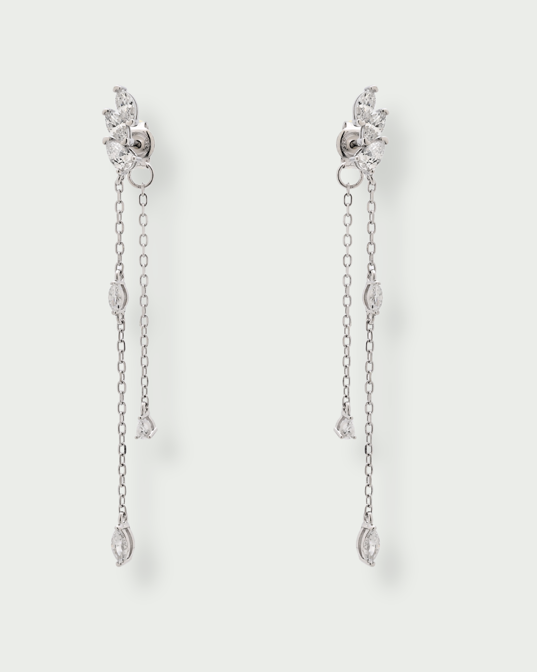 Boucles d’oreilles marquise Icon – Co-création Diane Perreau – Argent 925 rhodié &amp; Zirconium