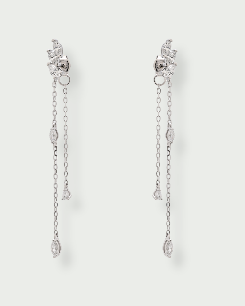 Boucles d’oreilles marquise Icon – Co-création Diane Perreau – Argent 925 rhodié &amp; Zirconium