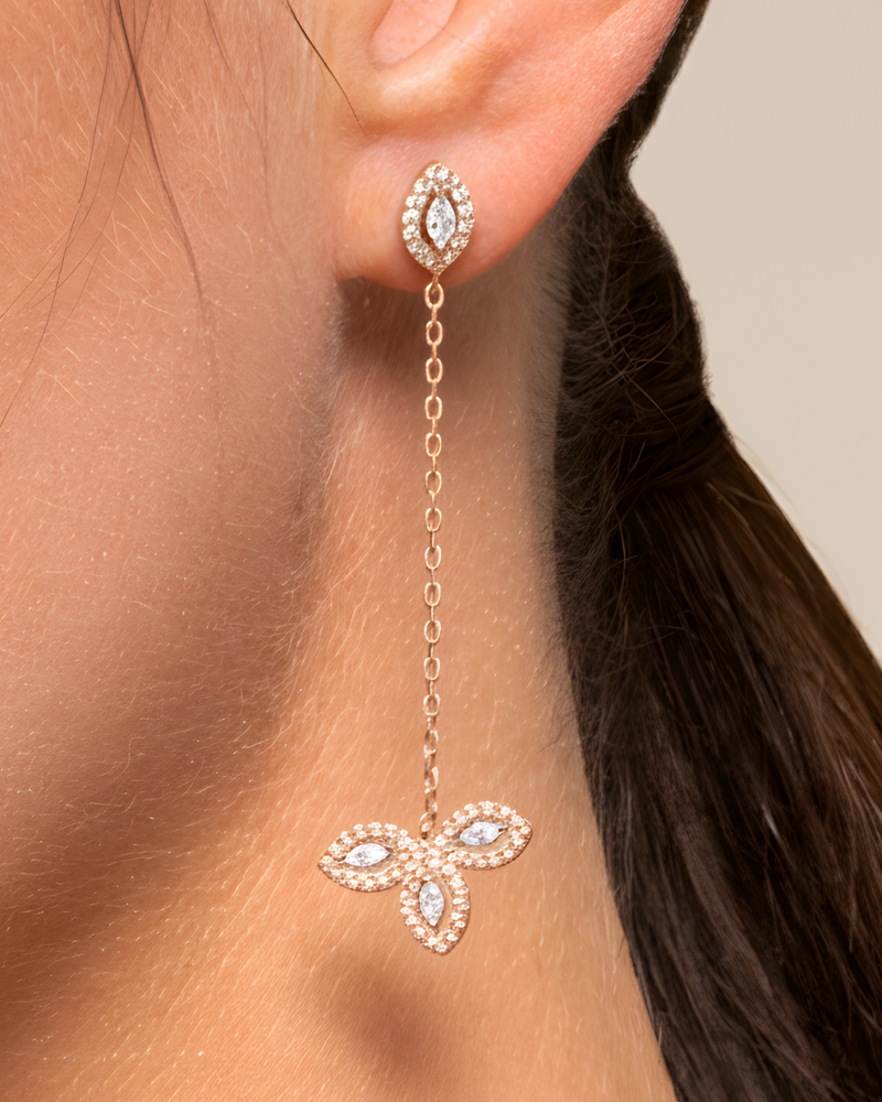 Boucles d’oreilles pendantes Fleur de vie - ROSE