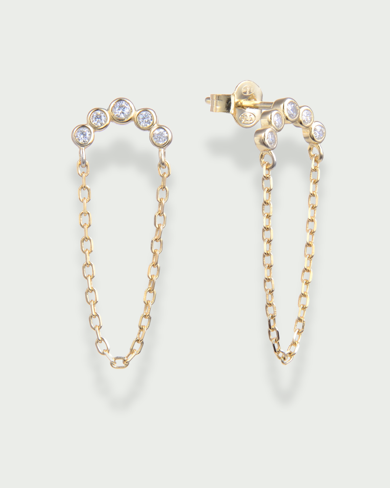 Boucles d'oreilles Comète Chaine - DORE