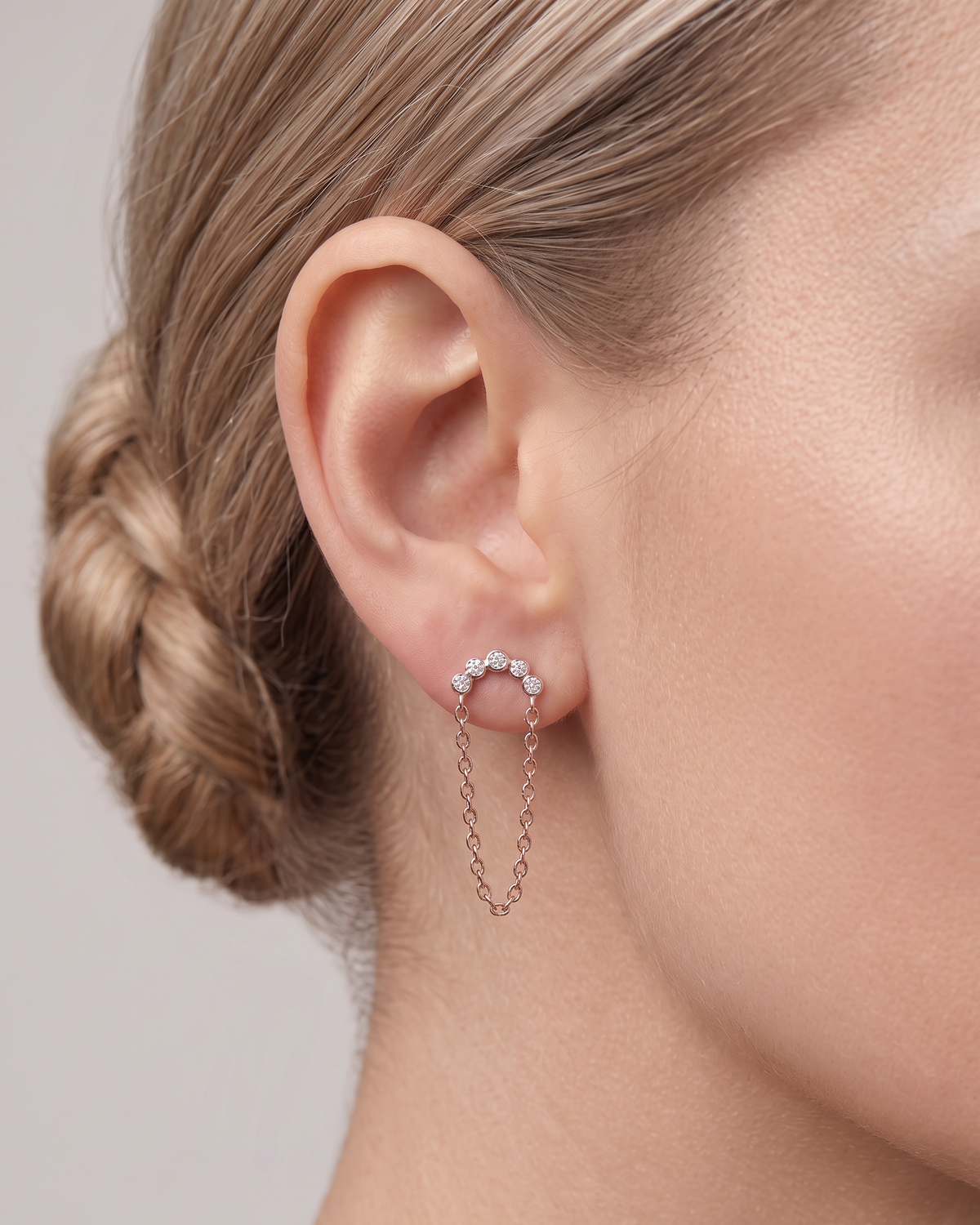 Boucles d'oreille Comète Chaine - ROSE