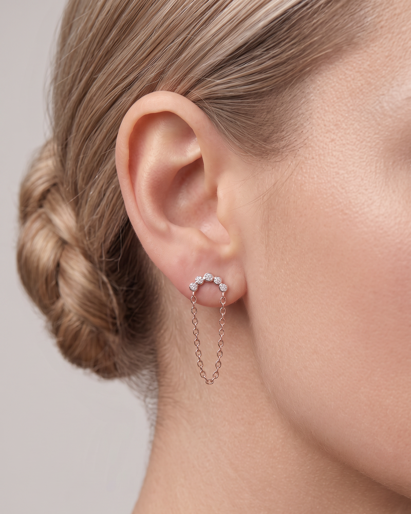 Boucles d'oreille Comète Chaine - ROSE