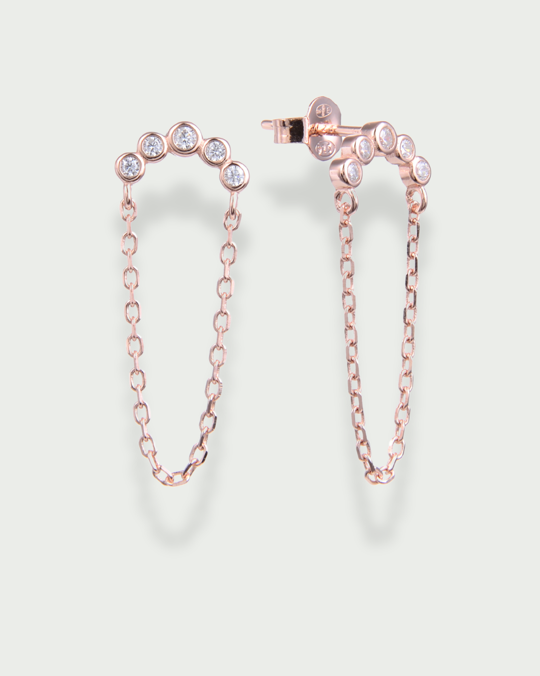 Boucles d'oreille Comète Chaine - ROSE