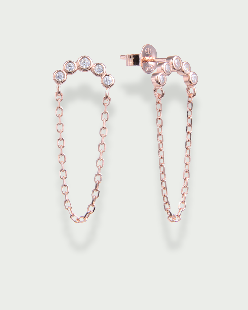 Boucles d'oreille Comète Chaine - ROSE