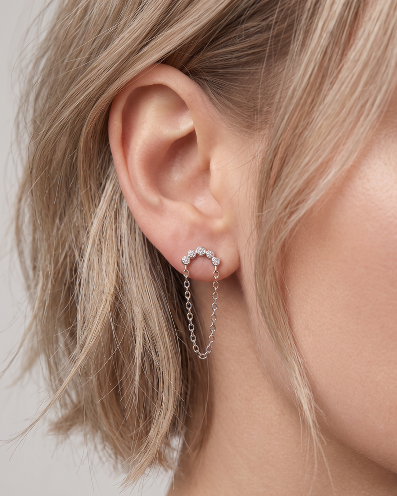 Boucles d'oreille Comète Chaine - BLANC