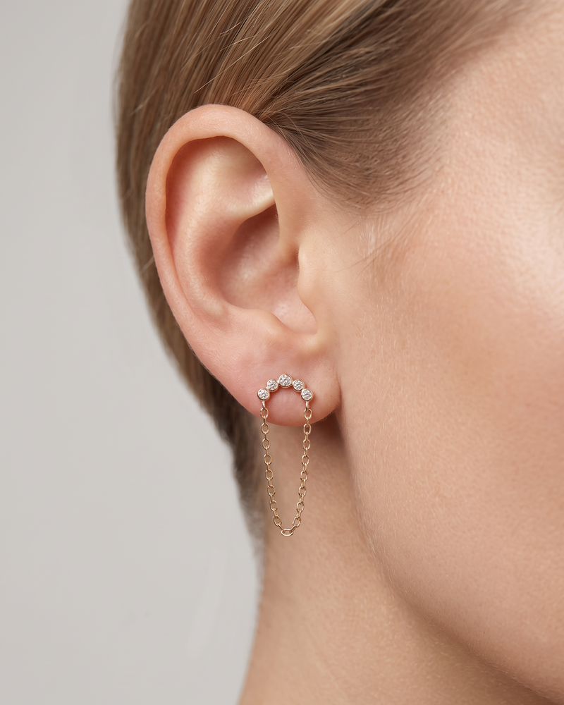 Boucles d'oreilles Comète Chaine - DORE