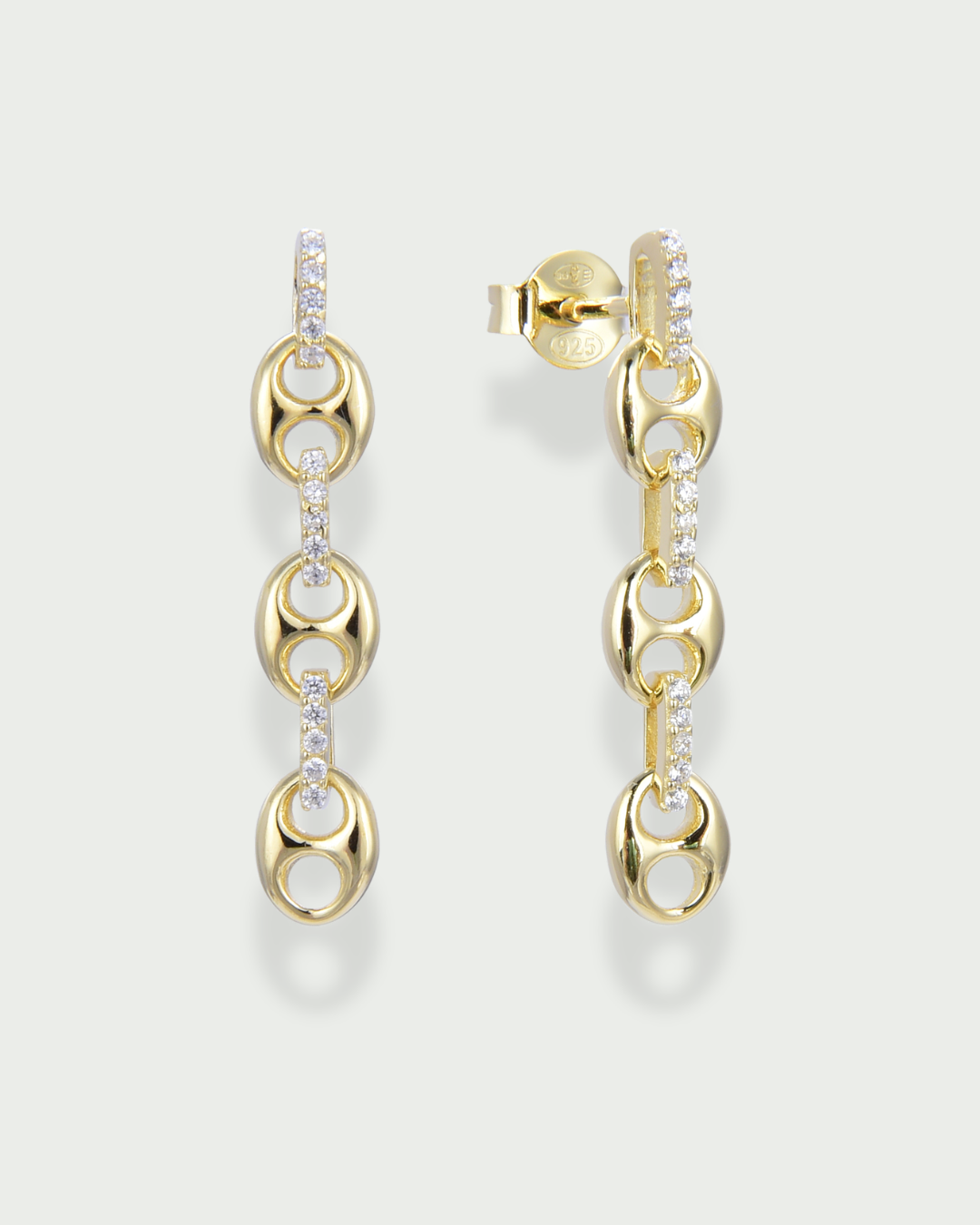 Boucles d'oreille Mini Chaine Marine - DORE