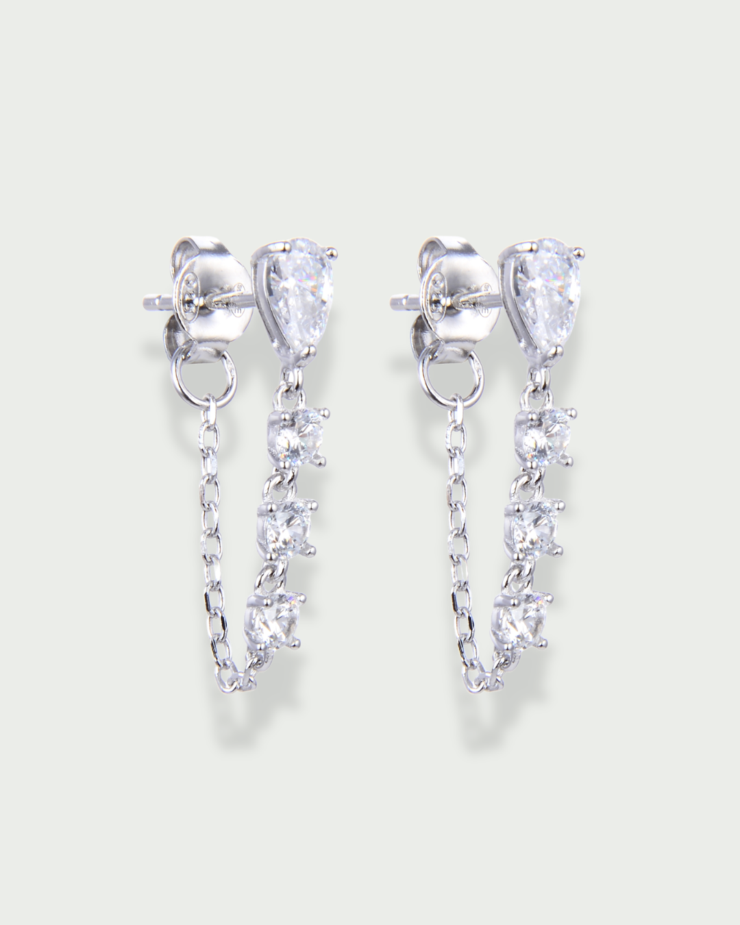Boucles d'oreille Poire chaine - BLANC