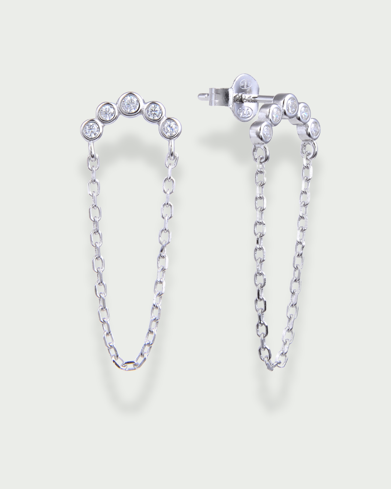 Boucles d'oreille Comète Chaine - BLANC