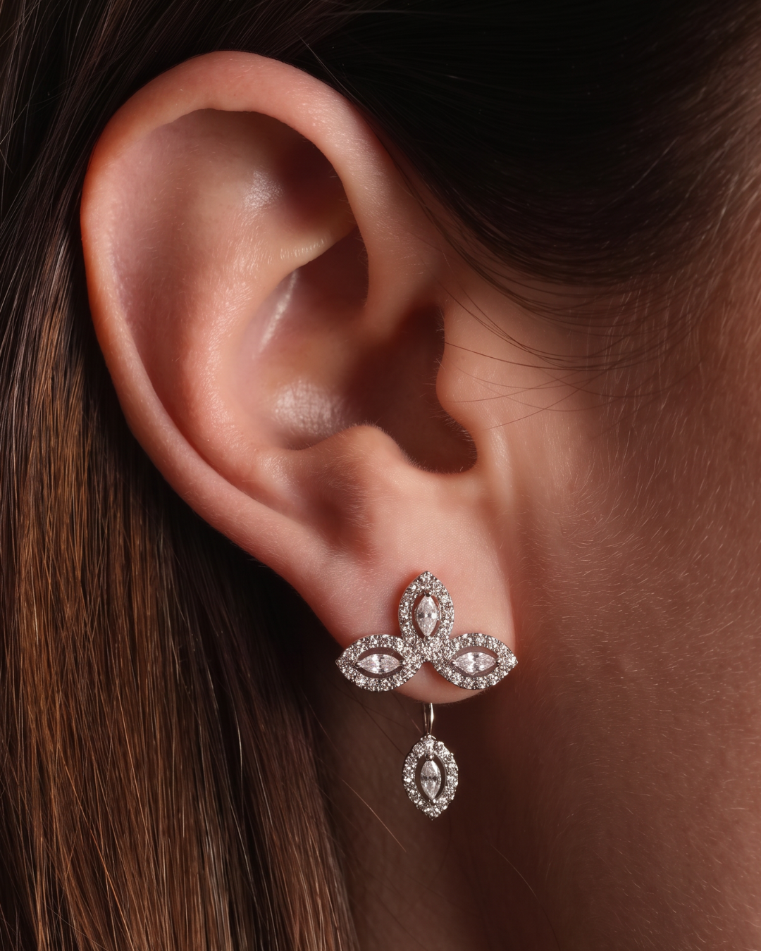 Boucles d’oreilles asymétriques Fleur de Vie - BLANC