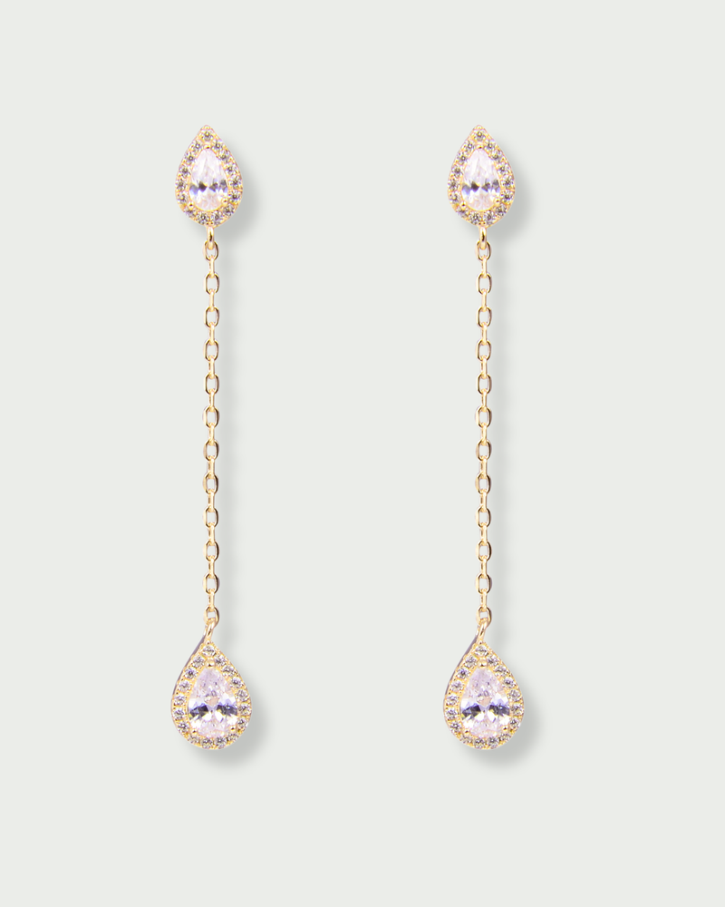 Boucles d'oreilles pendantes Infini Poire - DORÉ