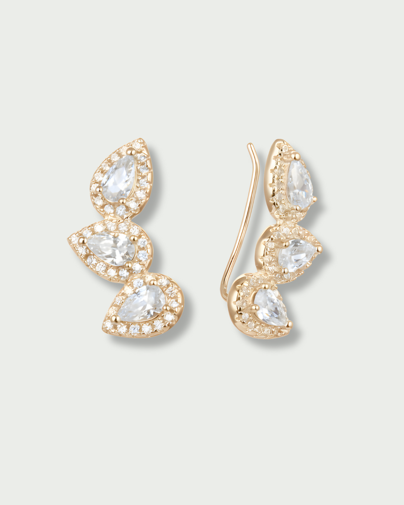 Boucles d'oreilles trois poires Gala - DORÉ