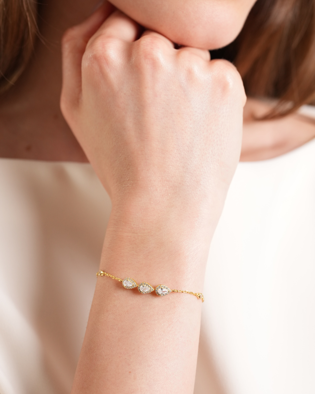 Bracelet trois poires Infini - DORÉ