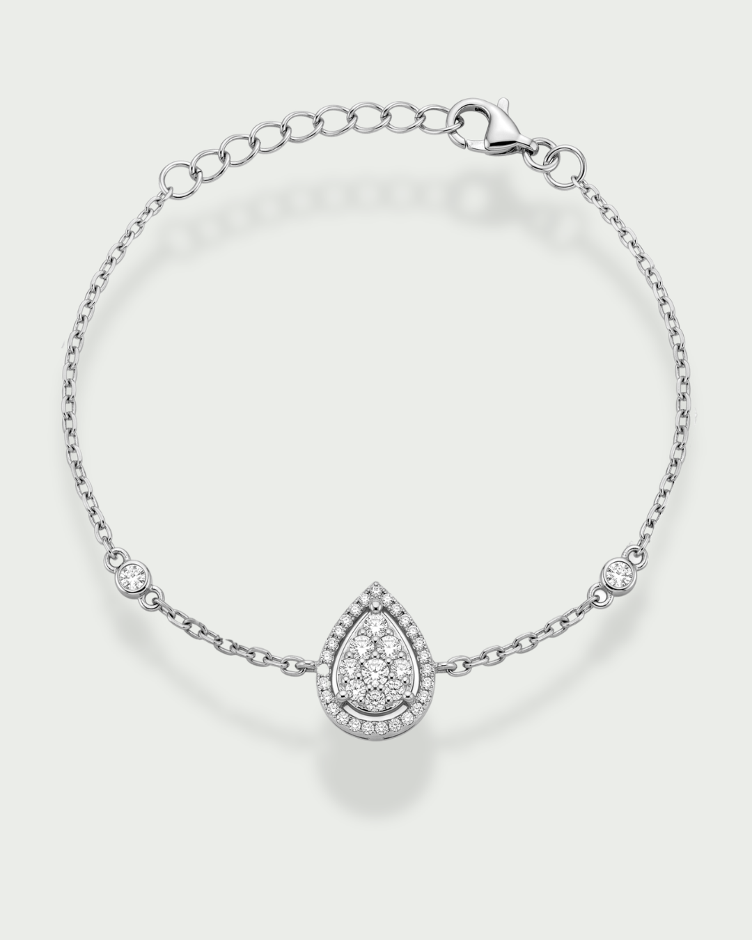 Bracelet Poire Pavée - BLANC