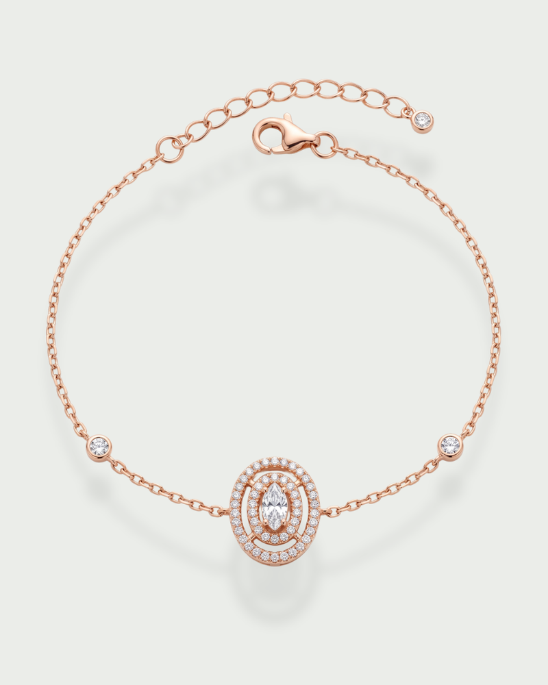 Bracelet deux rangs Infini Ovale - ROSE