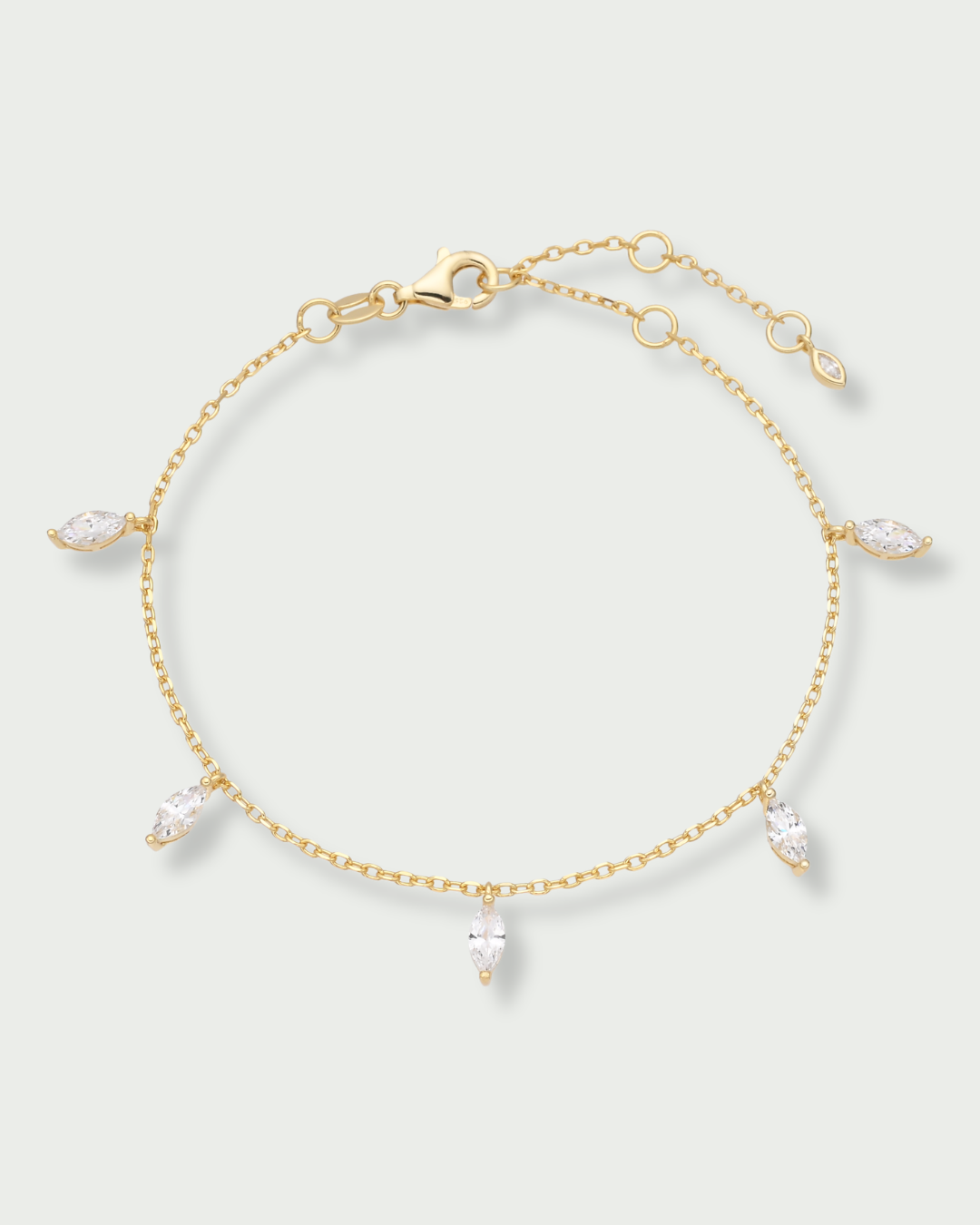 Bracelet chaine marquise Icon – Co-création Diane Perreau – Argent 925 doré à l’or 18 carats & Zirconium