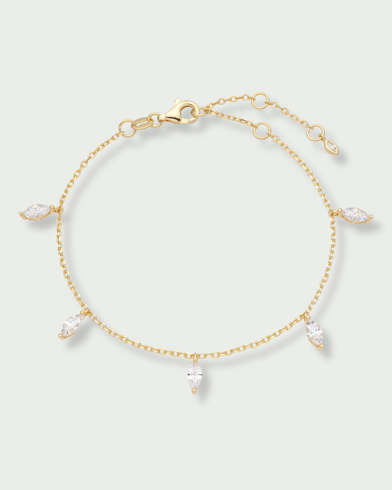 Bracelet chaine marquise Icon – Co-création Diane Perreau – Argent 925 doré à l’or 18 carats & Zirconium