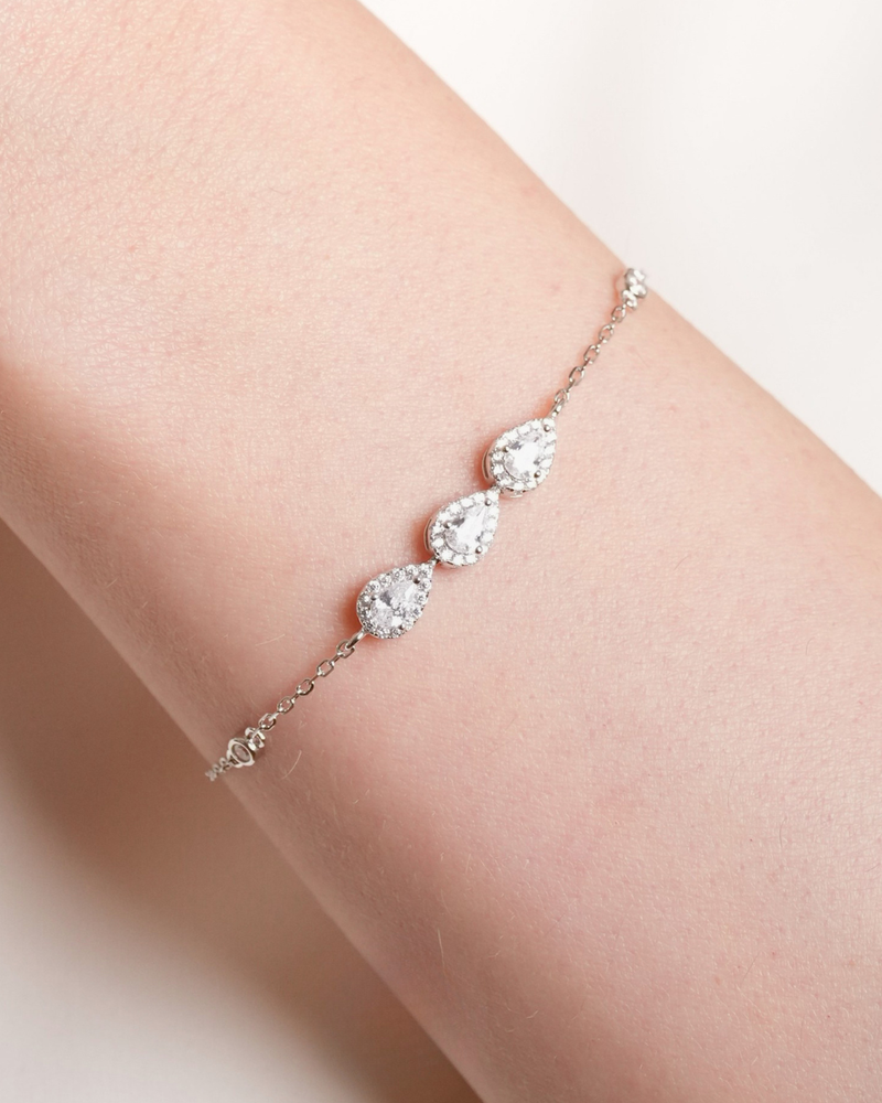 Bracelet trois poires Infini - BLANC