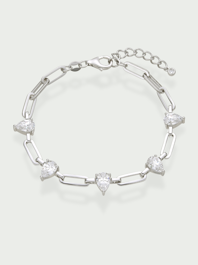 Bracelet chaîne Pear Glow - BLANC