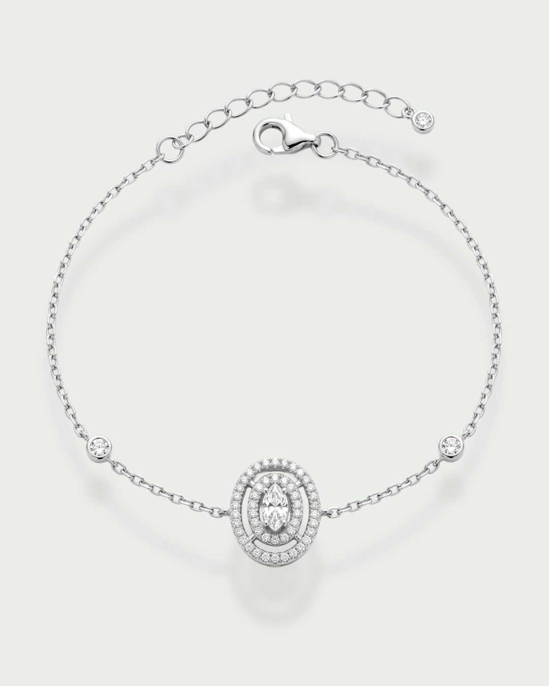 Two-row Infinity Pear Necklace - WHITE