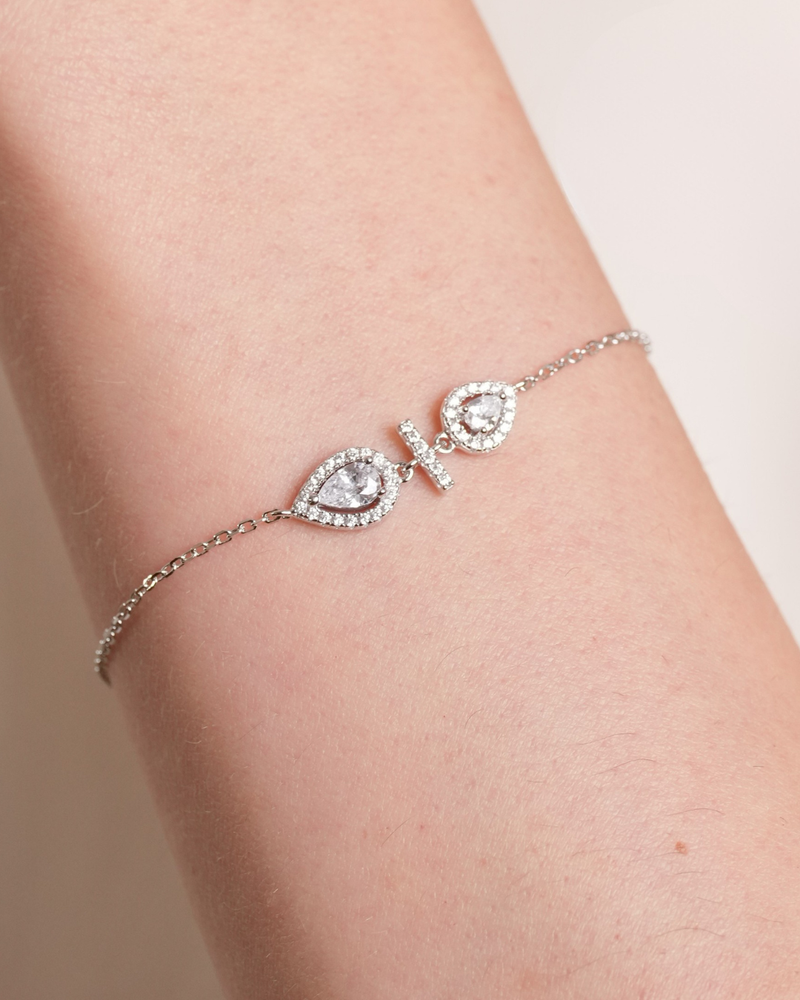 Opposite Infinity Pear Bracelet - WHITE