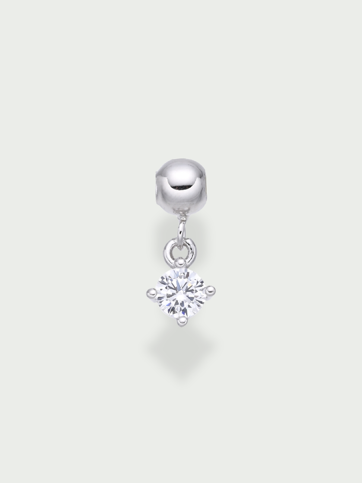 Charm pierre - argent 925 rhodié et zirconium