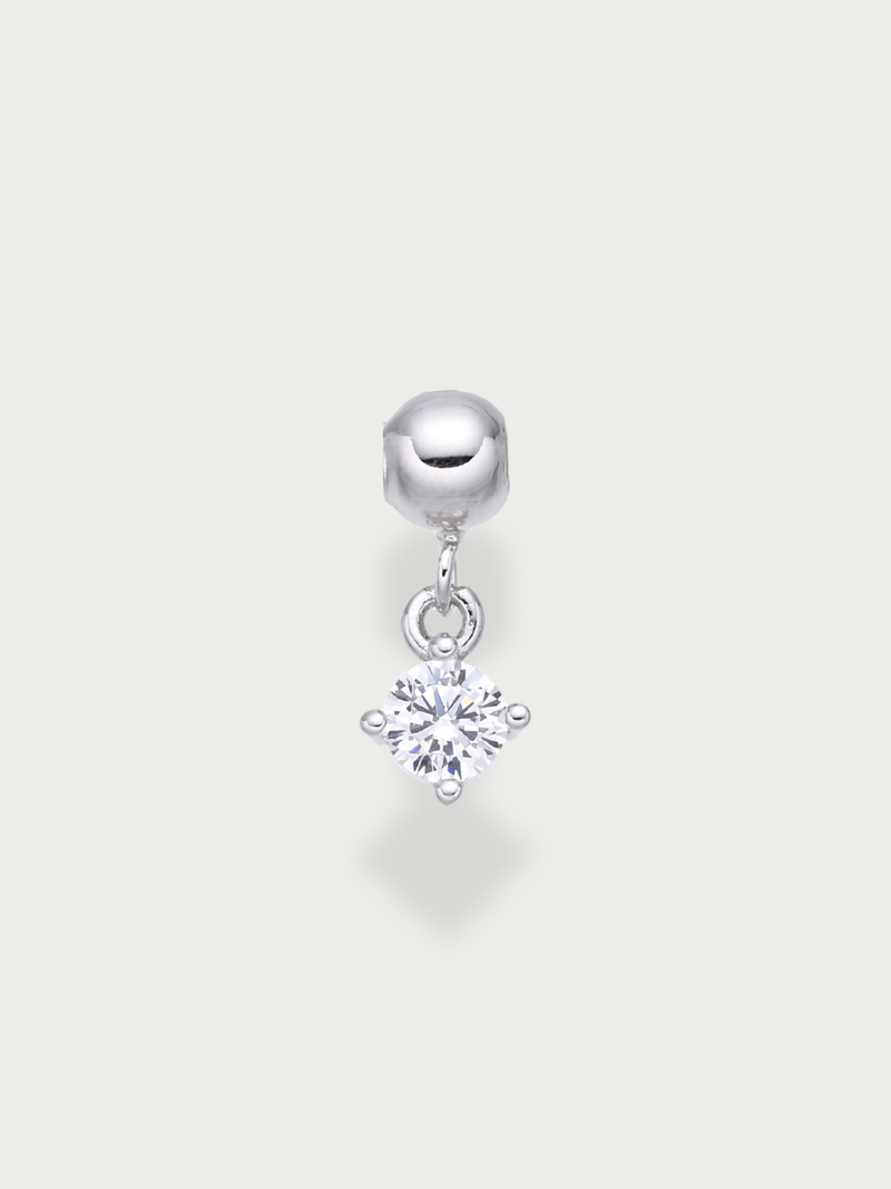Charm pierre - argent 925 rhodié et zirconium