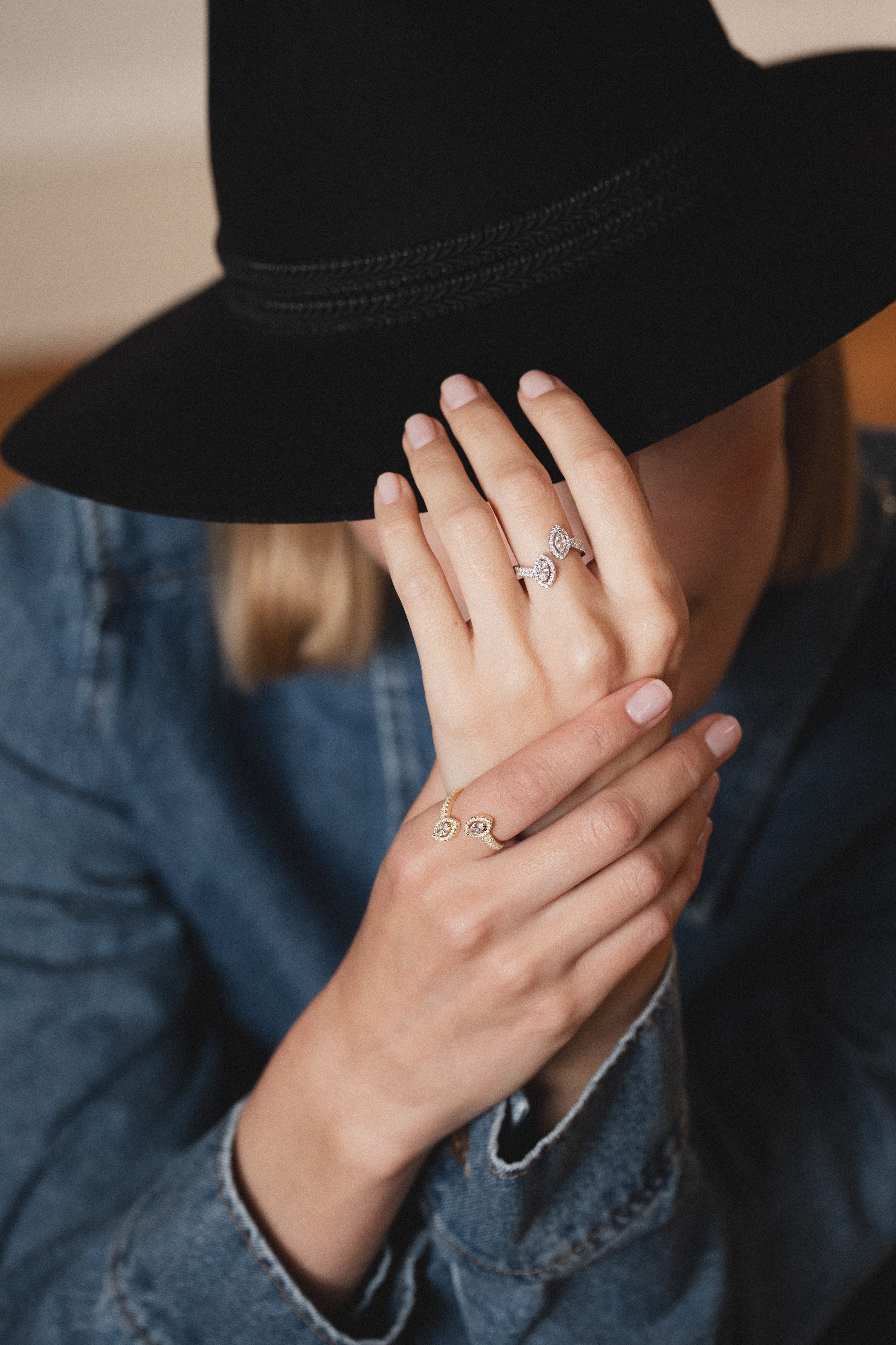Bague double marquise Fleur de vie - DORÉ