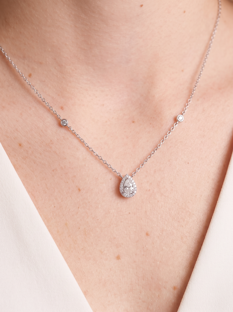 Collier Infini Poire - BLANC