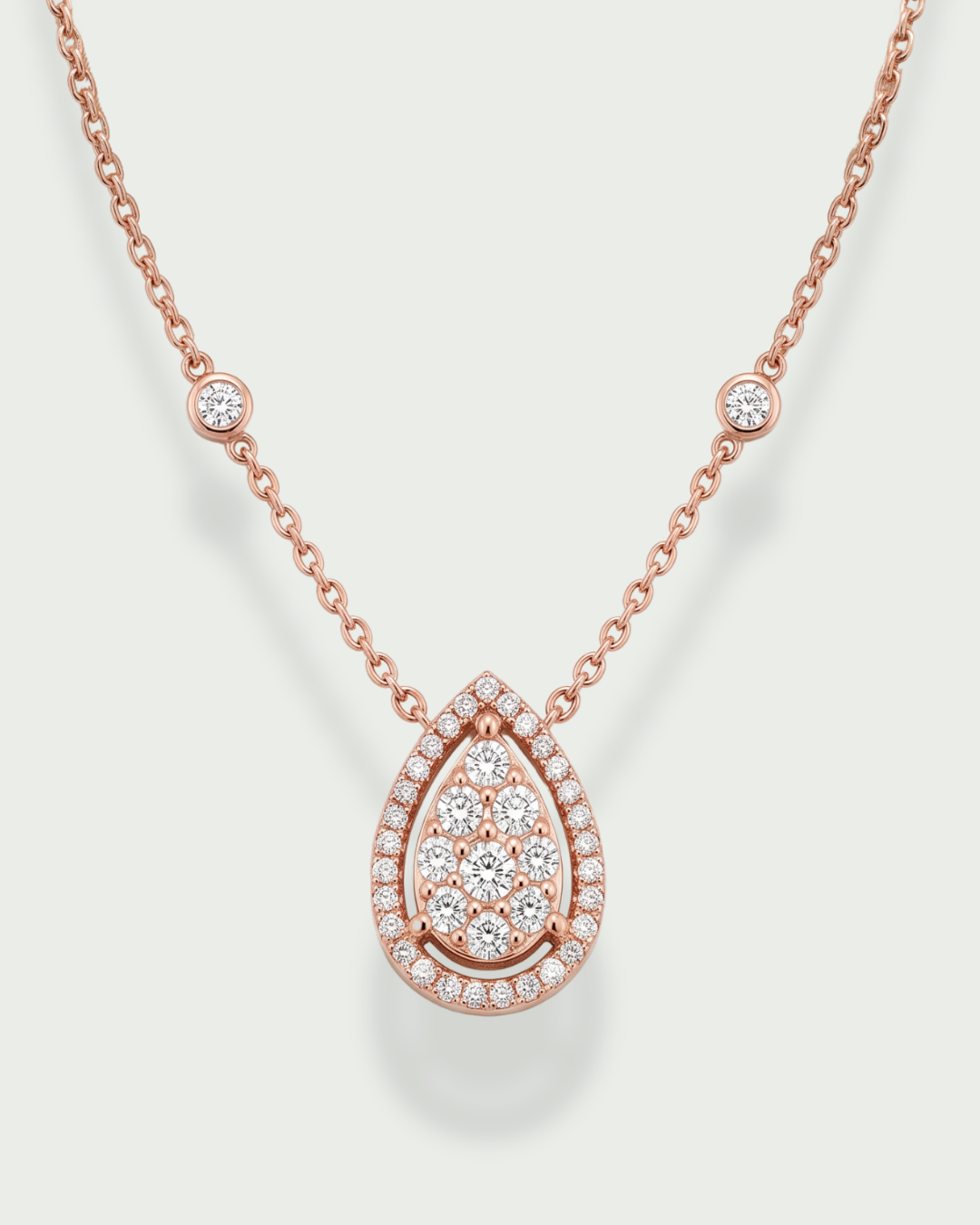 Collier Poire Pavée - ROSE