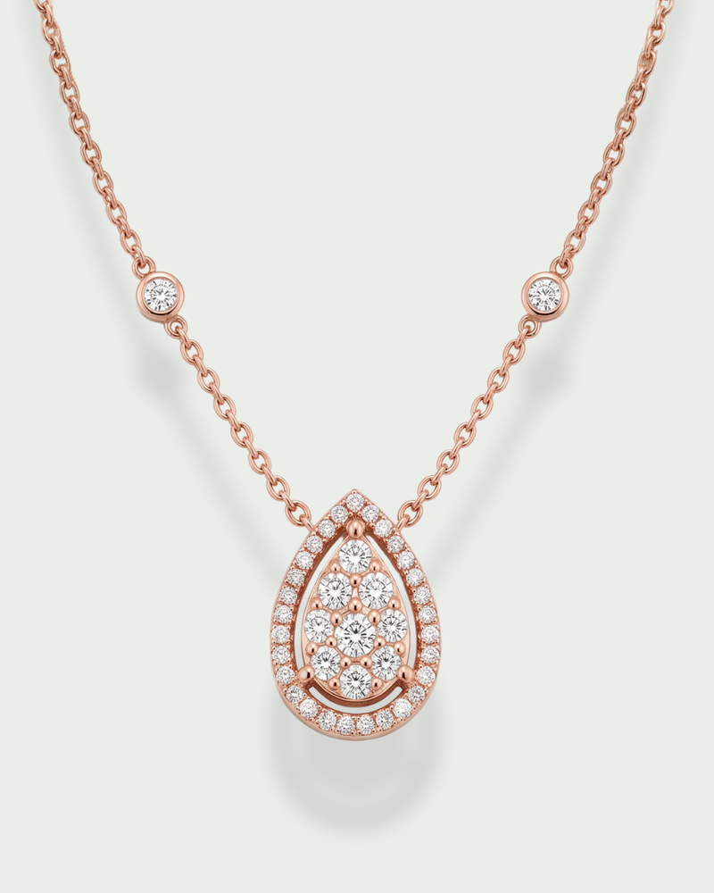 Collier Poire Pavée - ROSE